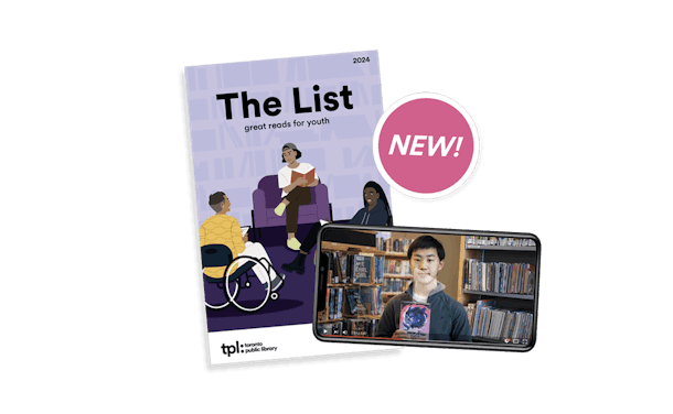 The List brochure, a phone screen showing a teen holding a book, NEW!